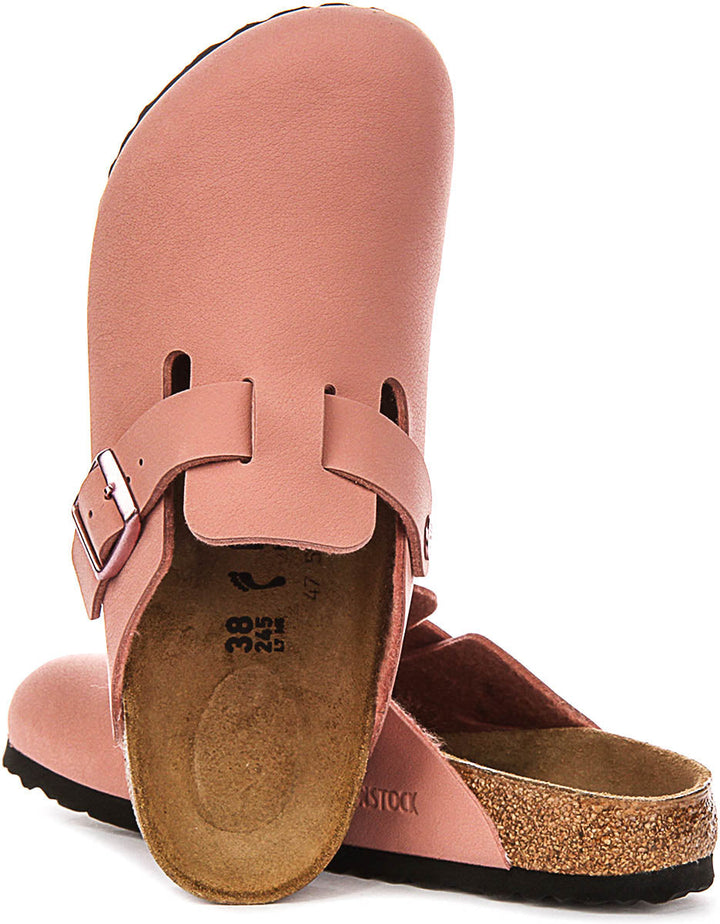 Birkenstock Boston-tofflor | rosa Birko-Flor för barn – smal passform