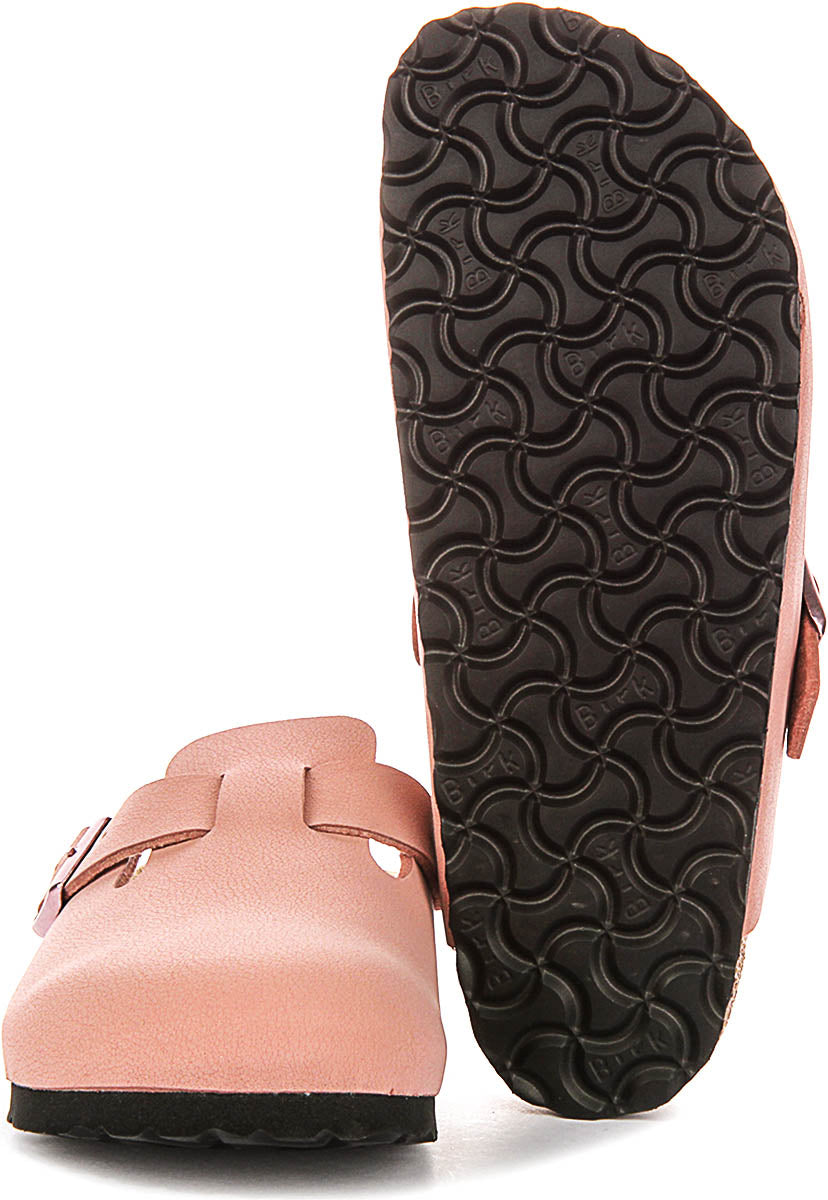Birkenstock Boston-tofflor | rosa Birko-Flor för barn – smal passform
