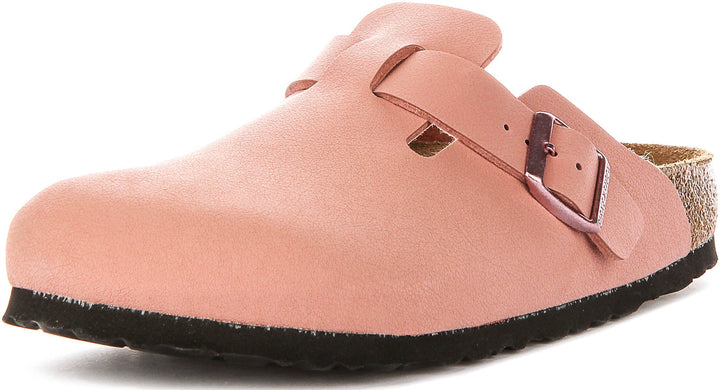 Birkenstock Boston-tofflor | rosa Birko-Flor för barn – smal passform