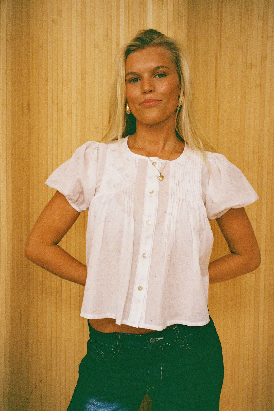 Blouse Poppy - Blanche & Lilas