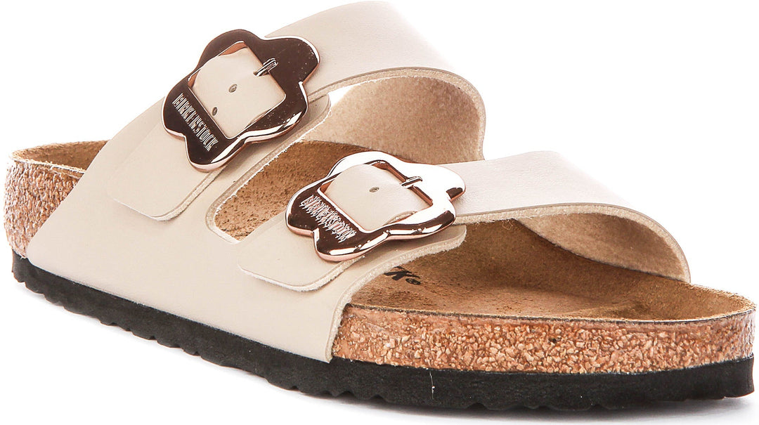 Birkenstock Arizona-sandaler | sandfärgad Birko-Flor – blommönster för barn – normal passform