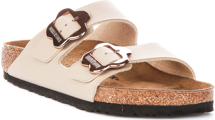 Birkenstock Arizona-sandaler | sandfärgad Birko-Flor – blommönster för barn – normal passform