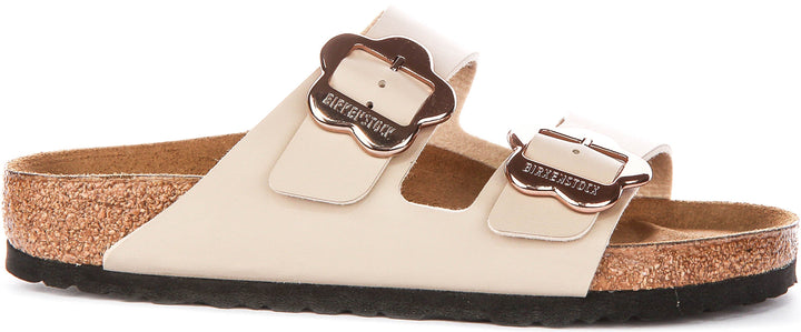 Birkenstock Arizona-sandaler | sandfärgad Birko-Flor – blommönster för barn – normal passform
