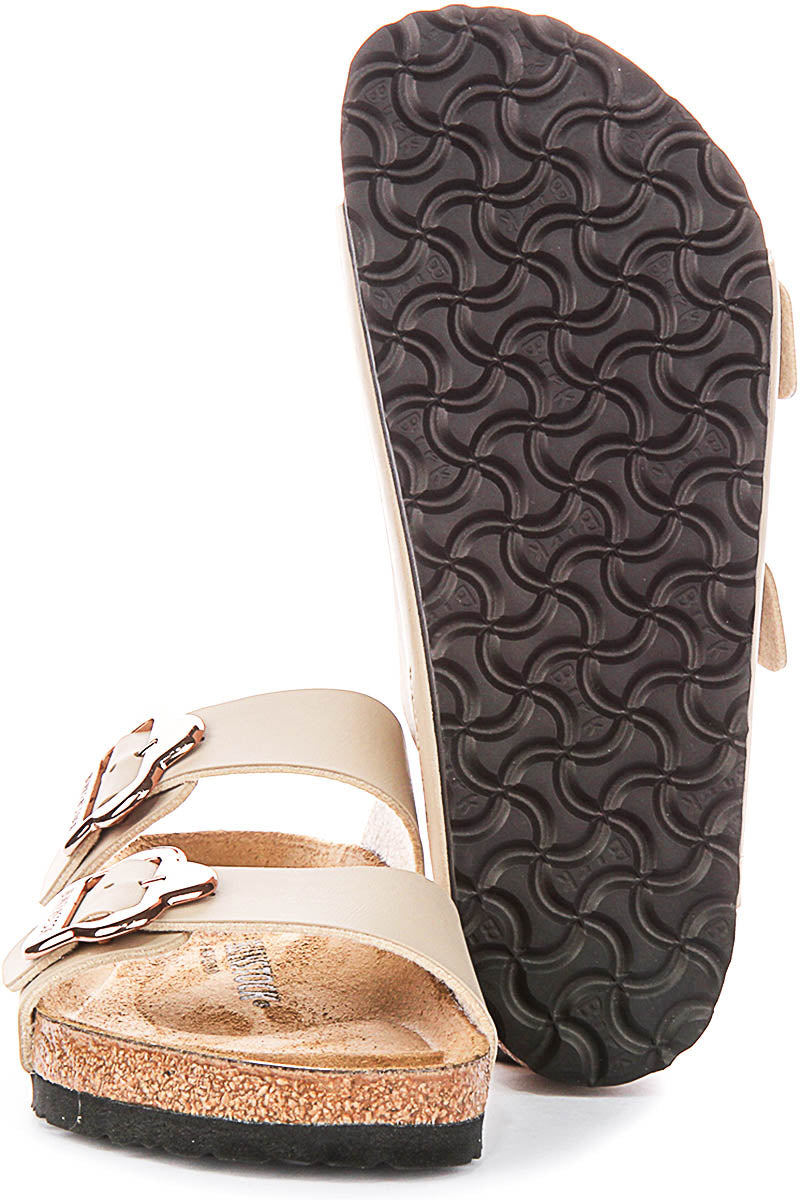 Birkenstock Arizona-sandaler | sandfärgad Birko-Flor – blommönster för barn – normal passform