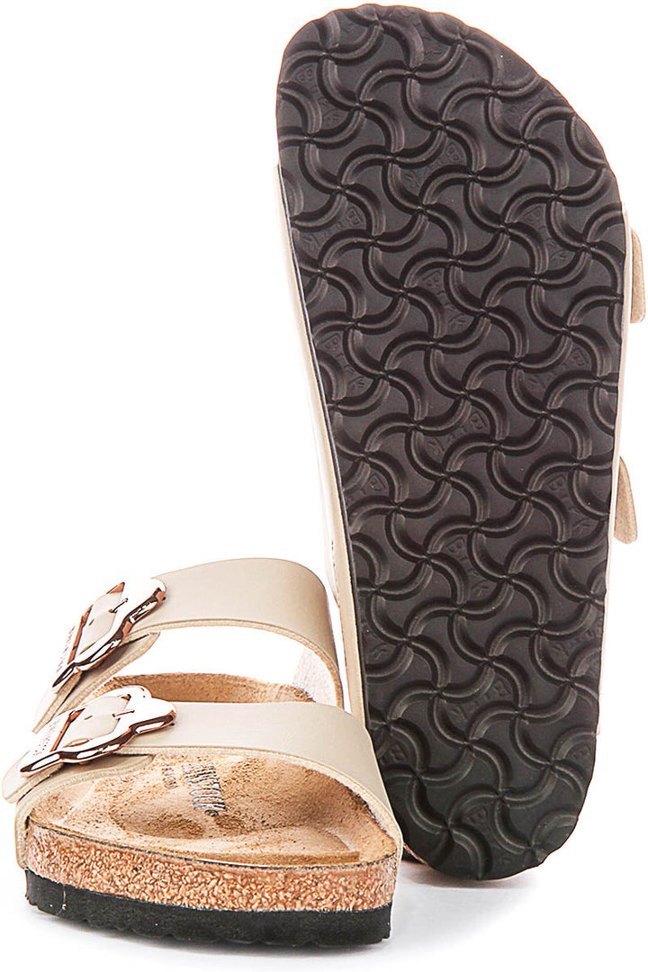 Birkenstock Arizona-sandaler | sandfärgad Birko-Flor – blommönster för barn – normal passform