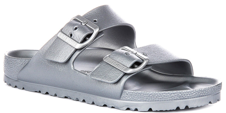 Birkenstock Arizona-sandaler | Silverfärgad EVA för män och kvinnor – smal läst