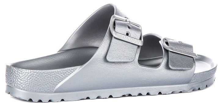 Birkenstock Arizona-sandaler | Silverfärgad EVA för män och kvinnor – smal läst
