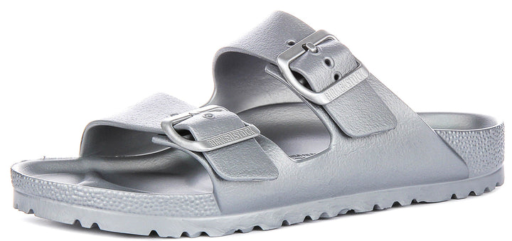 Birkenstock Arizona-sandaler | Silverfärgad EVA för män och kvinnor – smal läst
