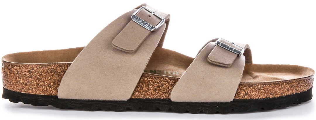 Birkenstock Sydney-tofflor | Taupe Birko-Flor – veganvänliga för kvinnor
