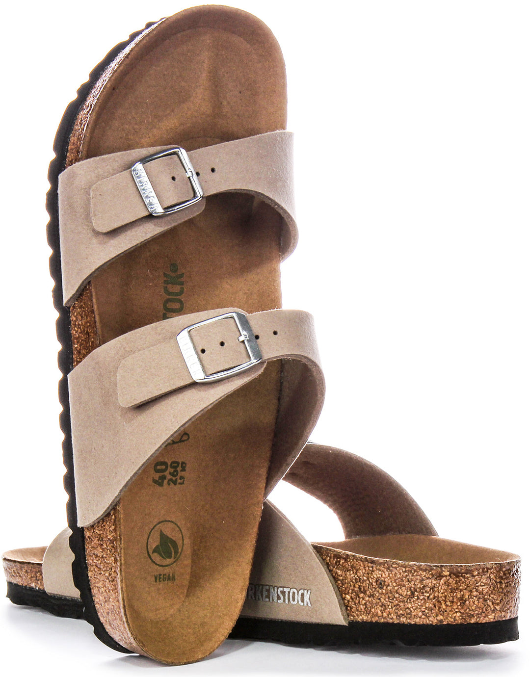 Birkenstock Sydney-tofflor | Taupe Birko-Flor – veganvänliga för kvinnor