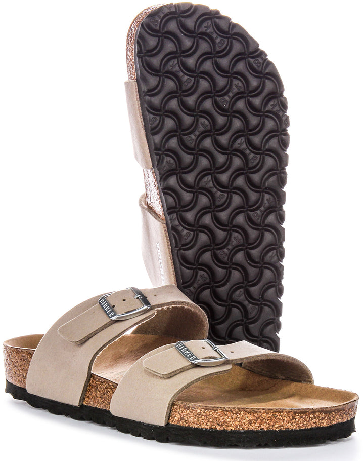 Birkenstock Sydney-tofflor | Taupe Birko-Flor – veganvänliga för kvinnor