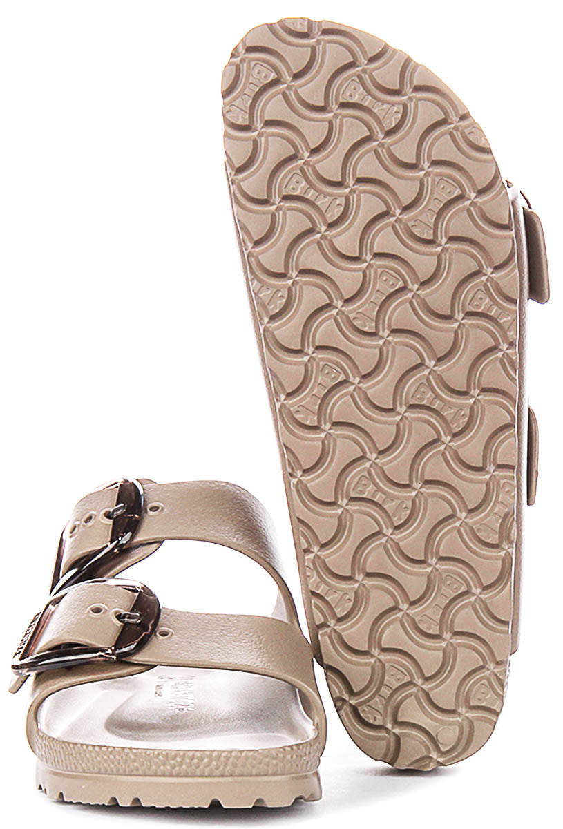 Birkenstock Arizona-sandalen | taupe EVA – Big Buckle voor dames – smalle pasvorm