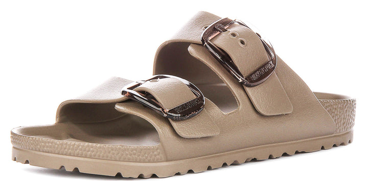 Birkenstock Arizona-sandalen | taupe EVA – Big Buckle voor dames – smalle pasvorm