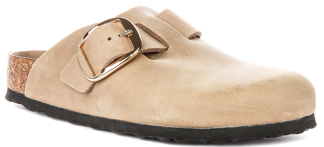 Birkenstock Boston Clogs | Tobacco nubuck leather - Big Buckle for Men and Women - Regular Fit