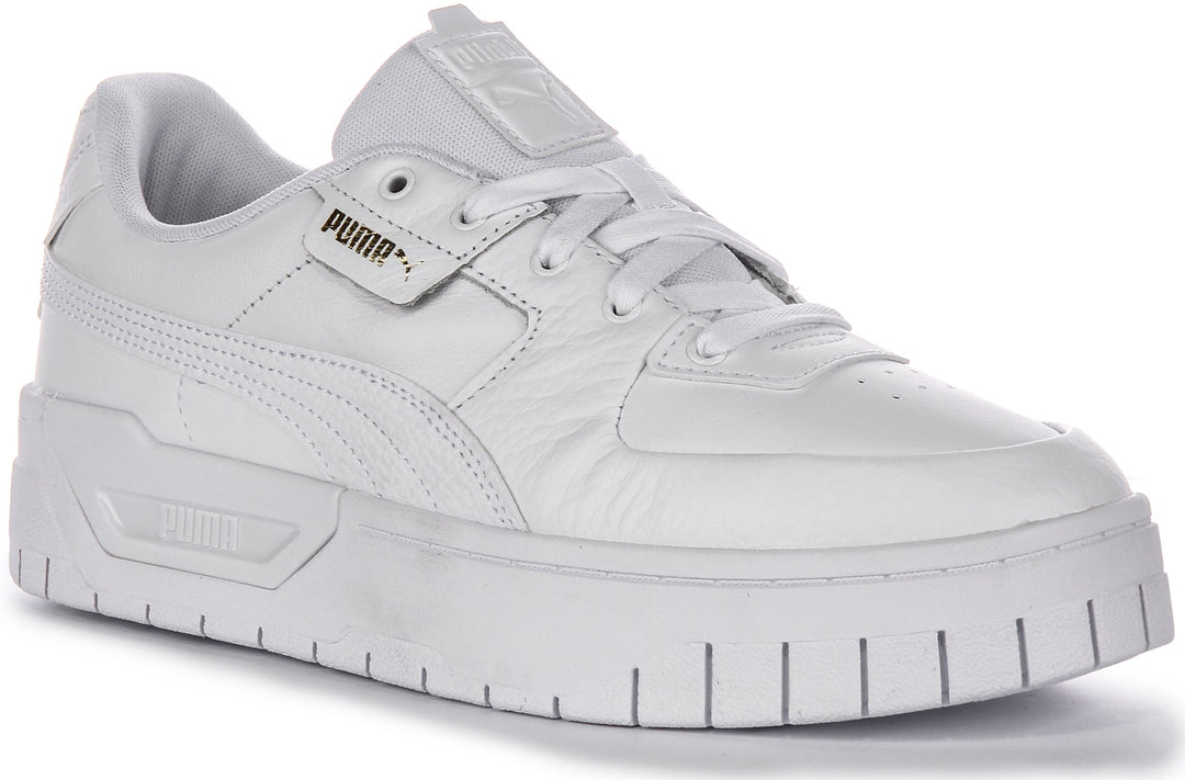 Puma Cali Dream damskor i vitt läder, klassisk snörmodell