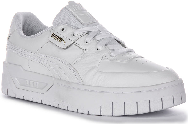 Puma Cali Dream damskor i vitt läder, klassisk snörmodell