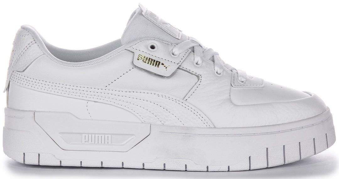 Puma Cali Dream damskor i vitt läder, klassisk snörmodell