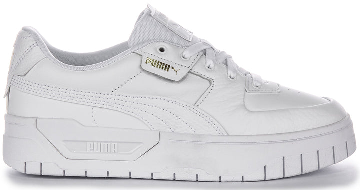 Puma Cali Dream damskor i vitt läder, klassisk snörmodell