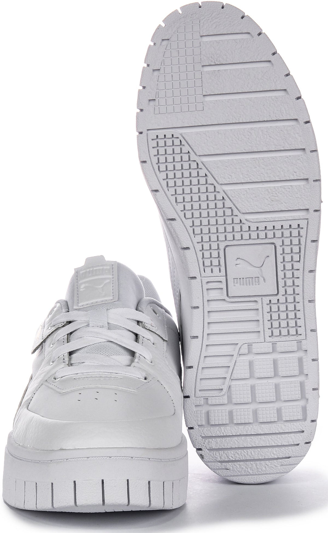 Puma Cali Dream damskor i vitt läder, klassisk snörmodell