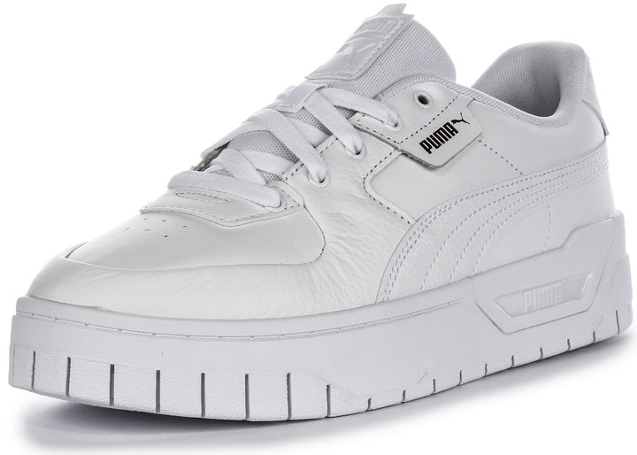 Puma Cali Dream damskor i vitt läder, klassisk snörmodell