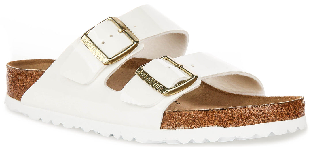 Birkenstock Arizona-sandaler | Vitt läder med lackfinish för kvinnor – normal läst