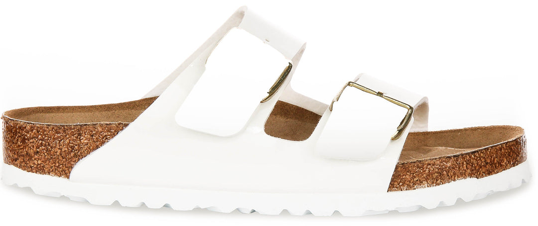 Birkenstock Arizona-sandaler | Vitt läder med lackfinish för kvinnor – normal läst