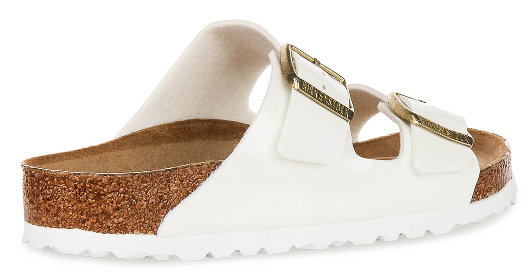 Birkenstock Arizona-sandaler | Vitt läder med lackfinish för kvinnor – normal läst