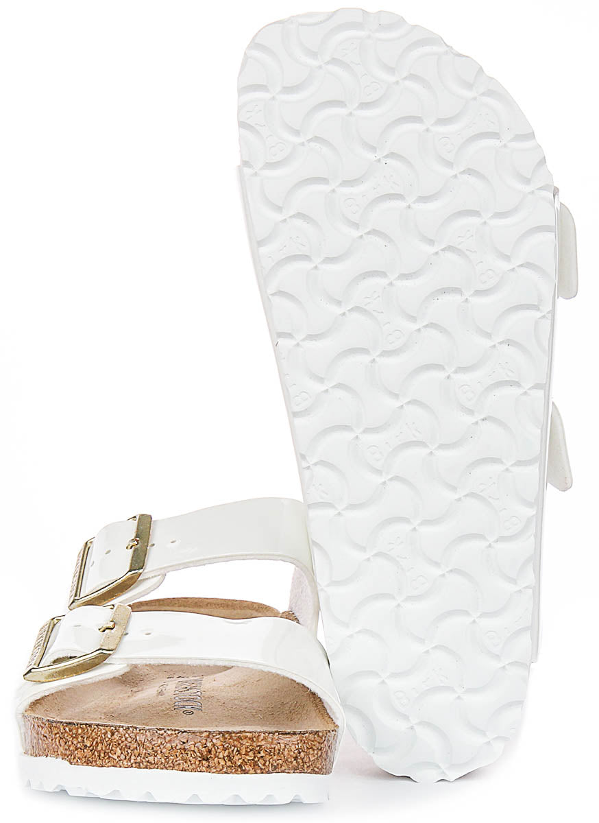 Birkenstock Arizona-sandaler | Vitt läder med lackfinish för kvinnor – normal läst