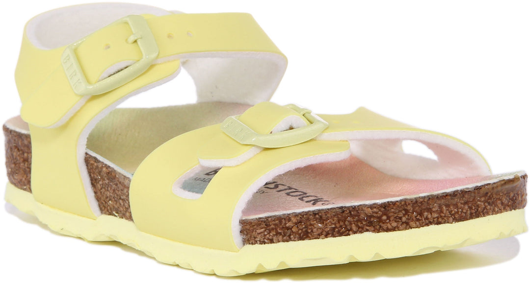 Birkenstock Rio-sandaler | Rosa Birko-Flor – metallicfinish för barn
