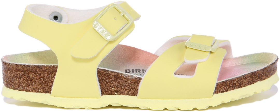 Birkenstock Rio-sandaler | Rosa Birko-Flor – metallicfinish för barn
