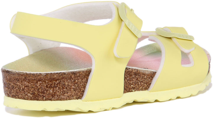 Birkenstock Rio-sandaler | Rosa Birko-Flor – metallicfinish för barn