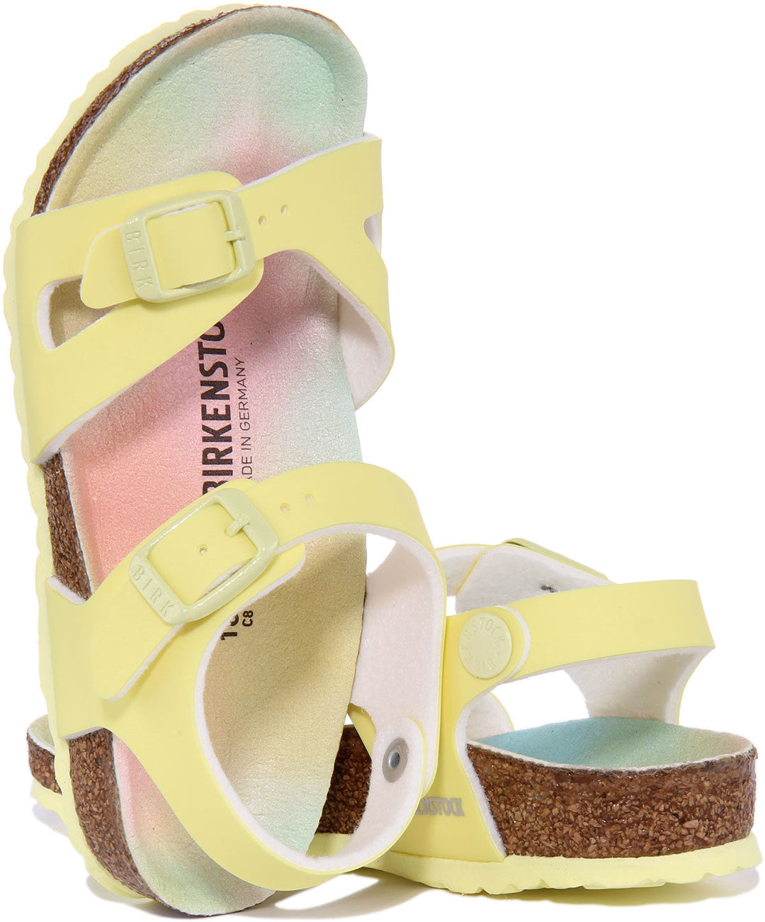 Birkenstock Rio-sandaler | Rosa Birko-Flor – metallicfinish för barn