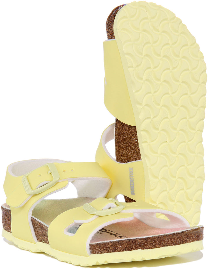 Birkenstock Rio-sandaler | Rosa Birko-Flor – metallicfinish för barn