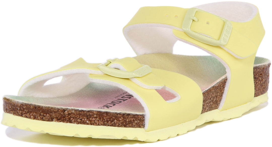 Birkenstock Rio-sandaler | Rosa Birko-Flor – metallicfinish för barn