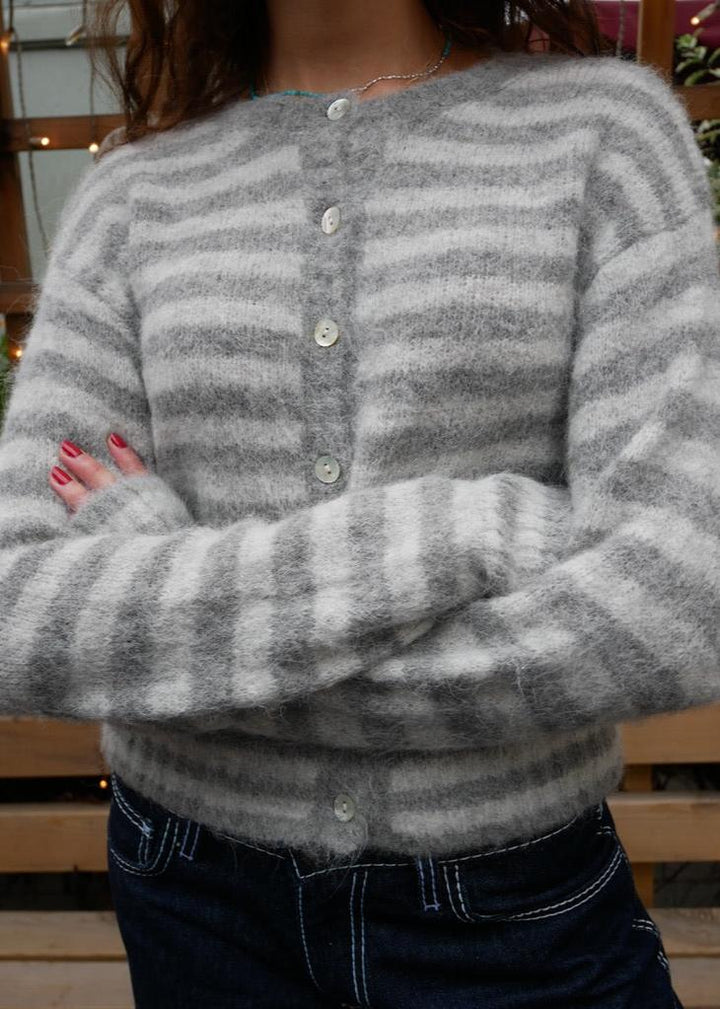Cardigan Evie - Rayures Grises